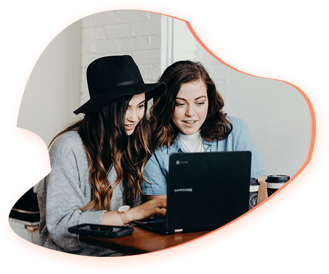 Two Girls working together